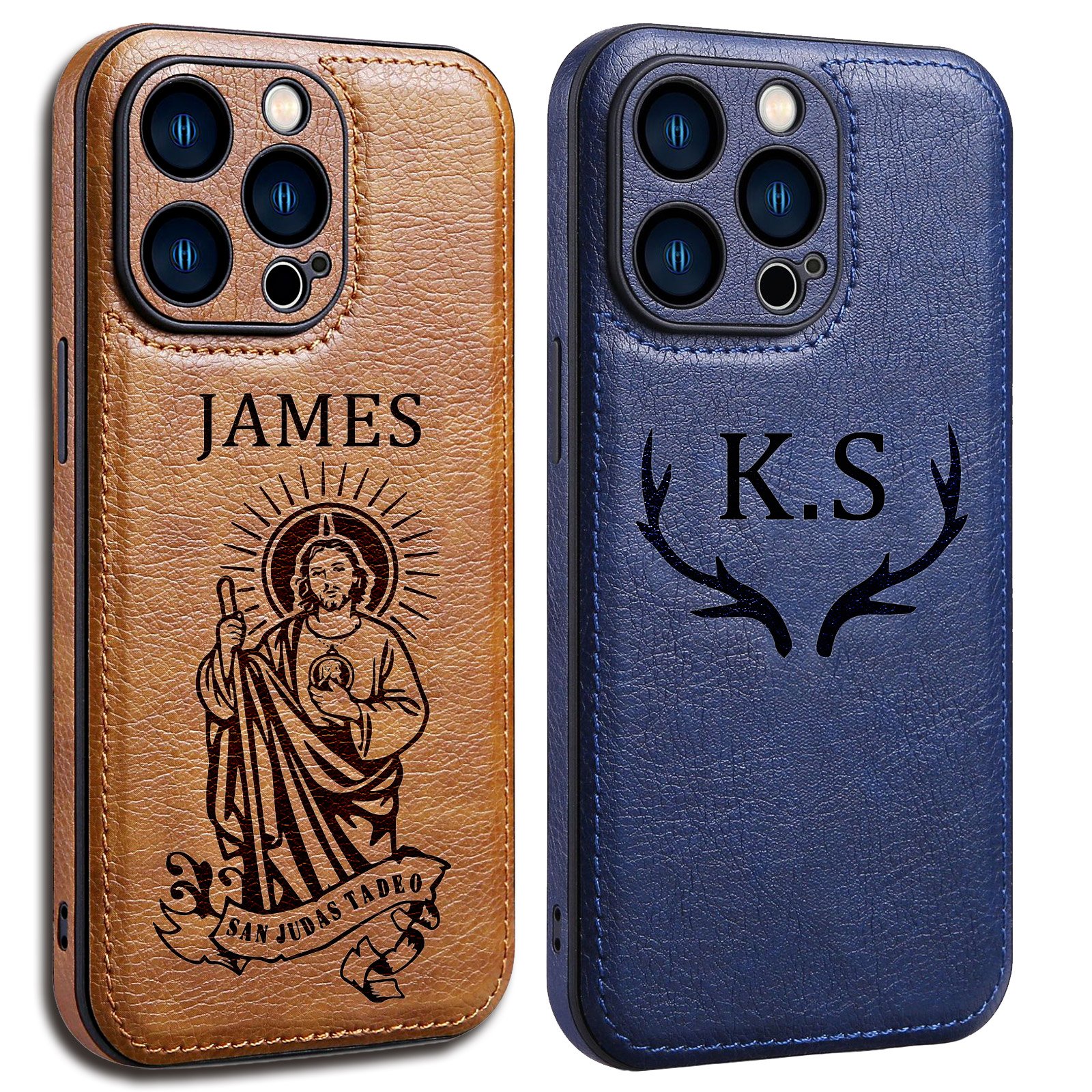 Personalized Leather Case for iPhone 16 15 14 13 12 11 – Pro Max